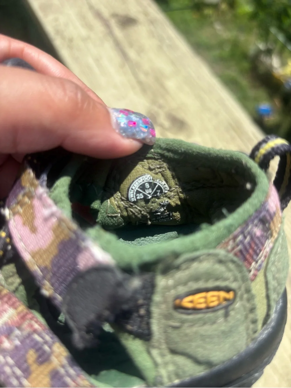 Keen Kids Newport 2 Green & Pink Camo Toddler Waterproof Sandals size 8c